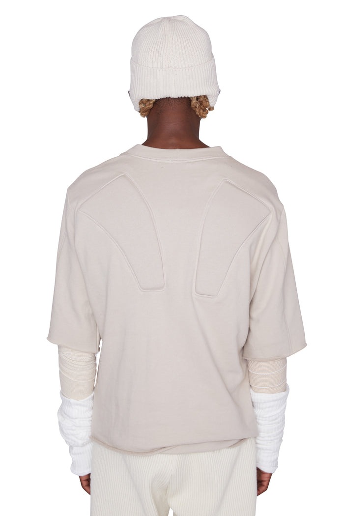 Shoulder Padded T Shirt (Sand)