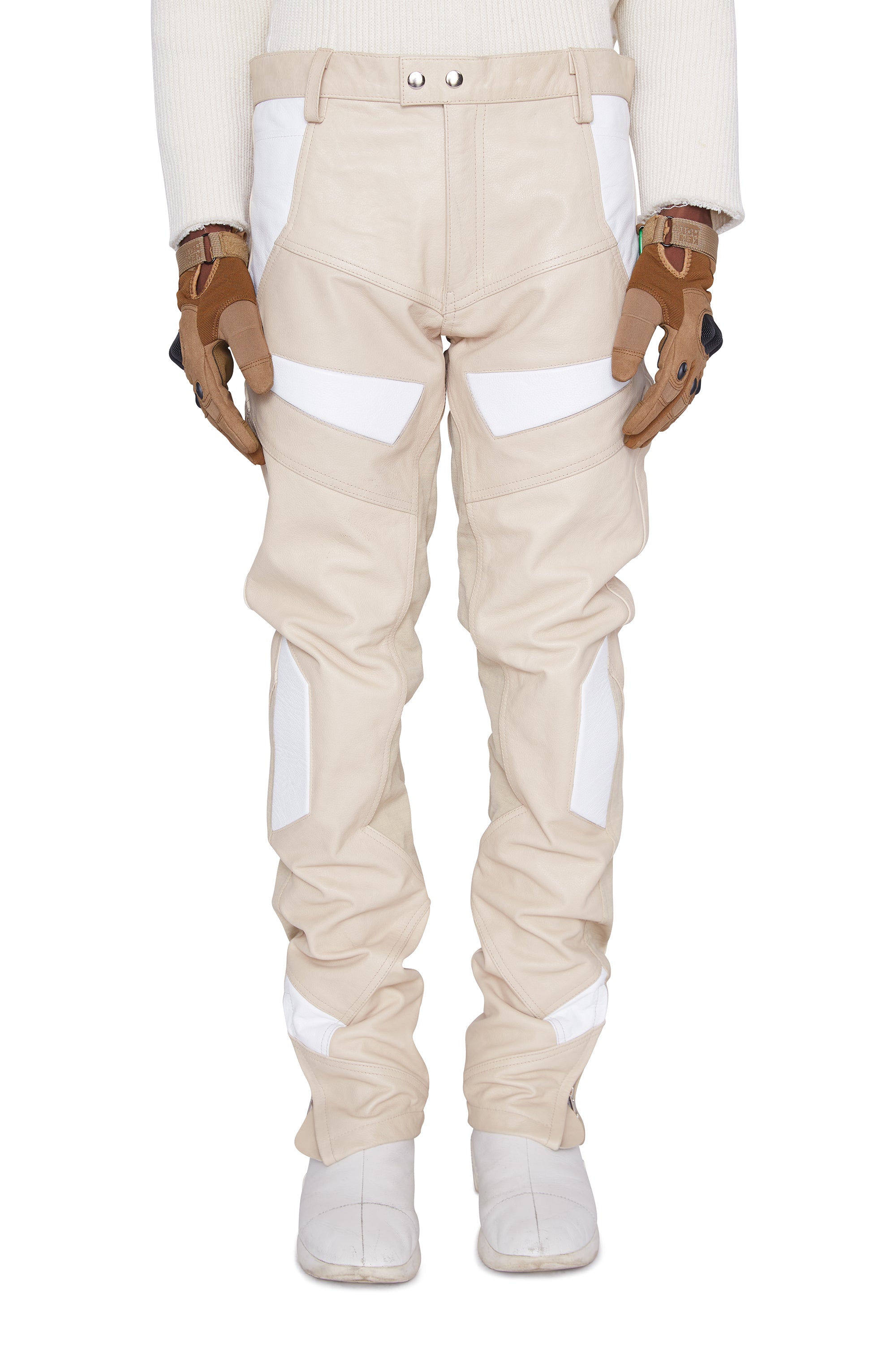 Moto Leather Trouser (Sand)