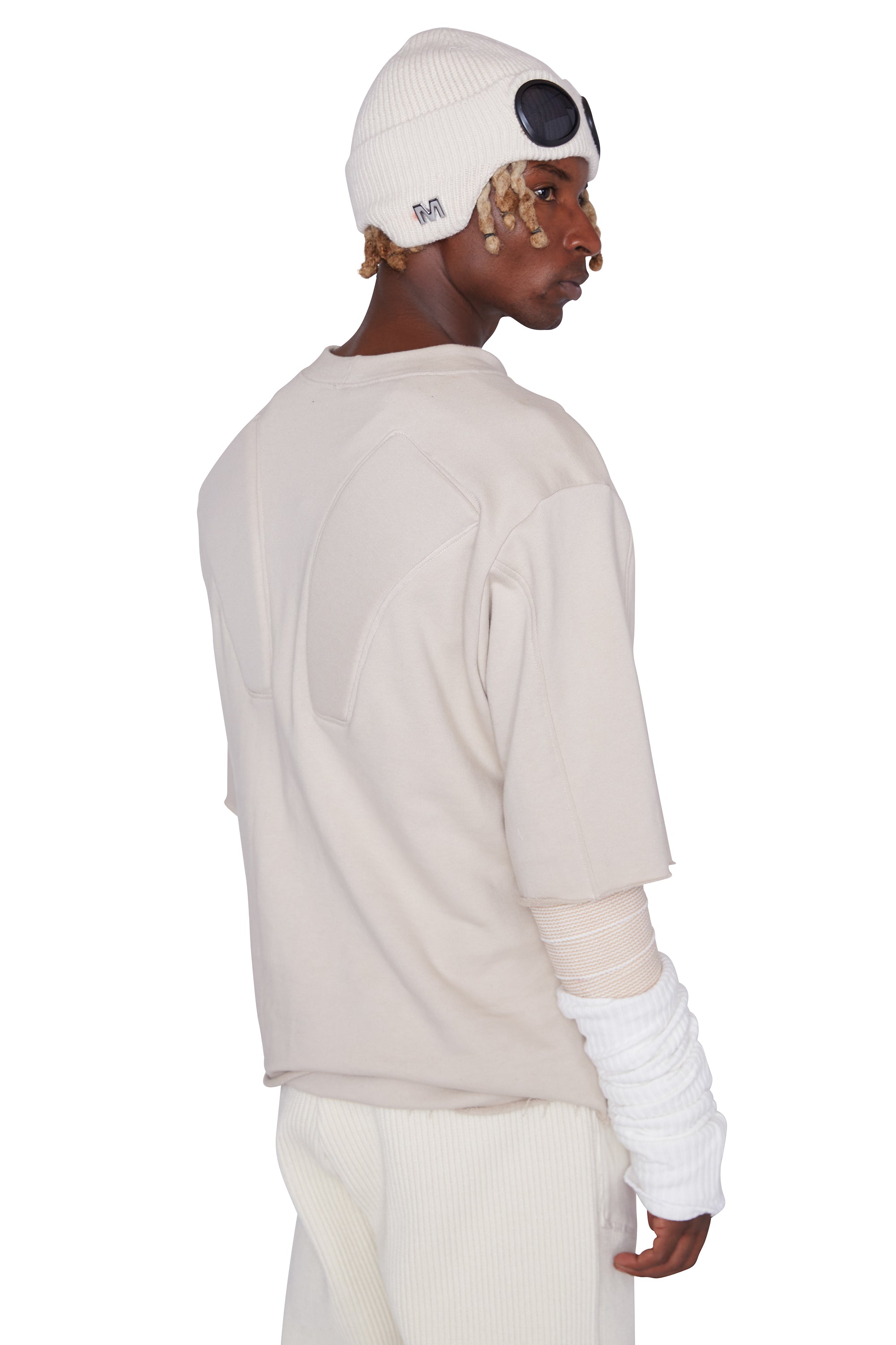Shoulder Padded T Shirt (Sand)
