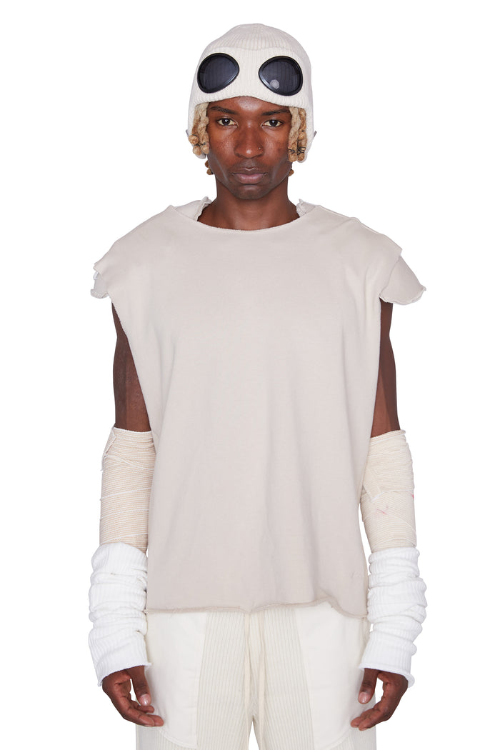 Shoulder Padded Muscle T (Sand)